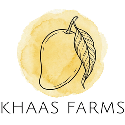 Khaas Farms logo, a watercolour mango and leaf